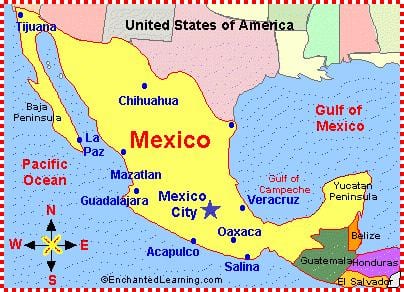 Le mexique carte de
