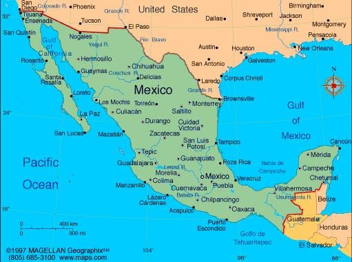 carte des stations au Mexique