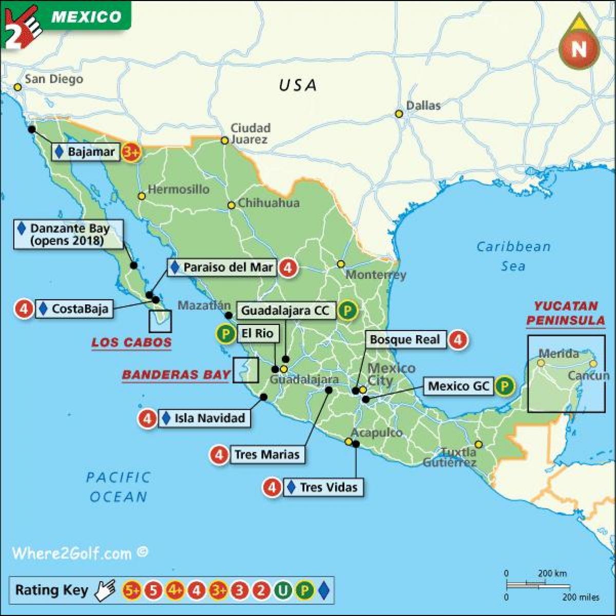 Le mexique carte des stations