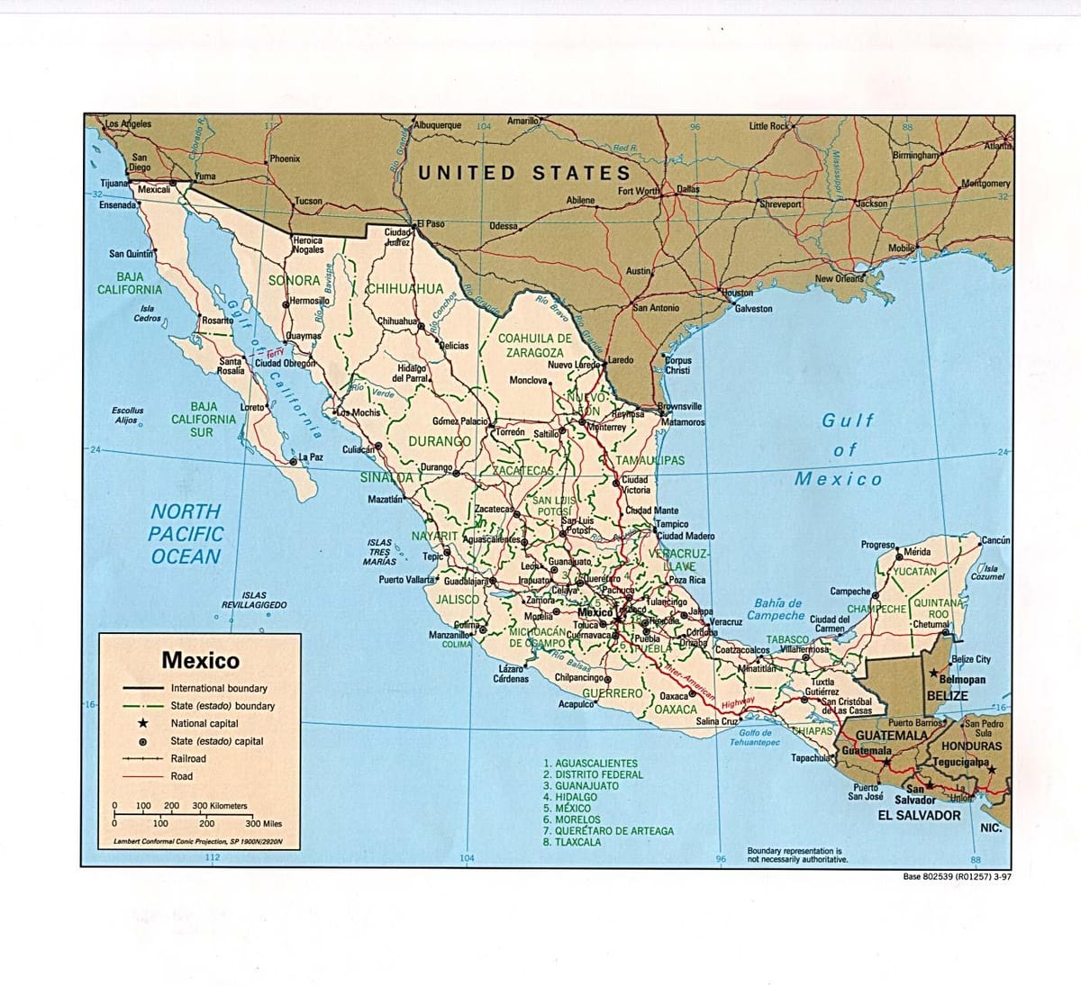 la cartographie du Mexique