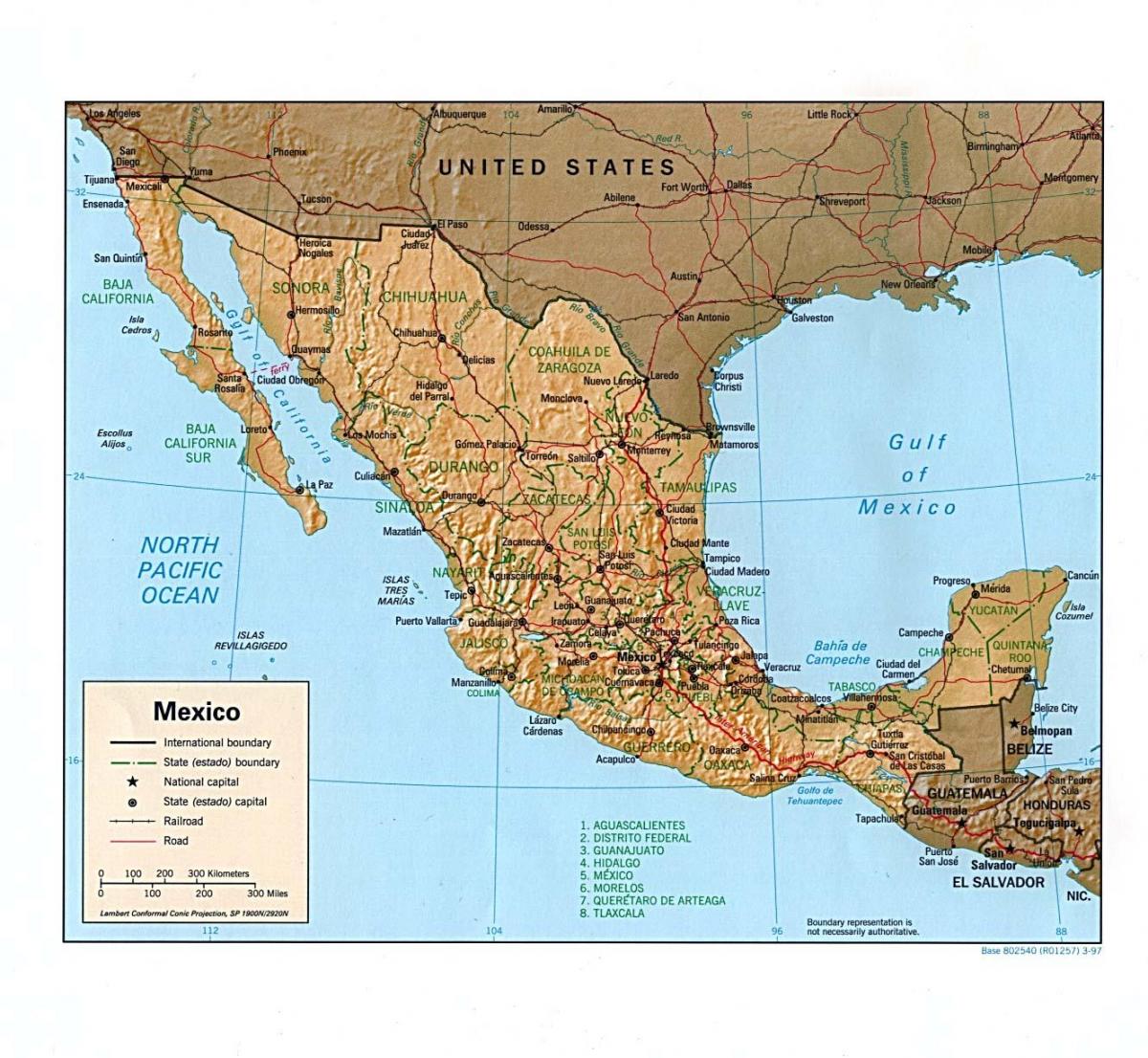 Le mexique d'origine de la carte