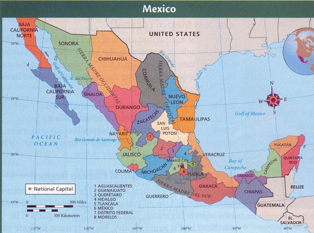 aztèque de Mexico carte