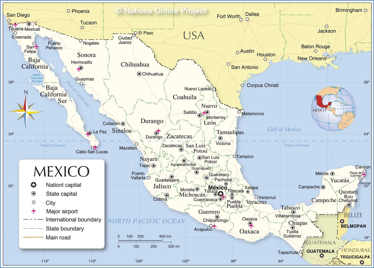 la frontière Mexique carte