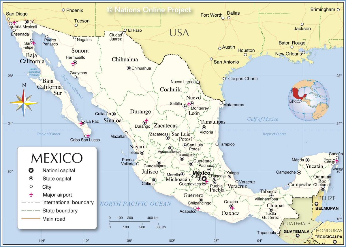 la frontière Mexique carte