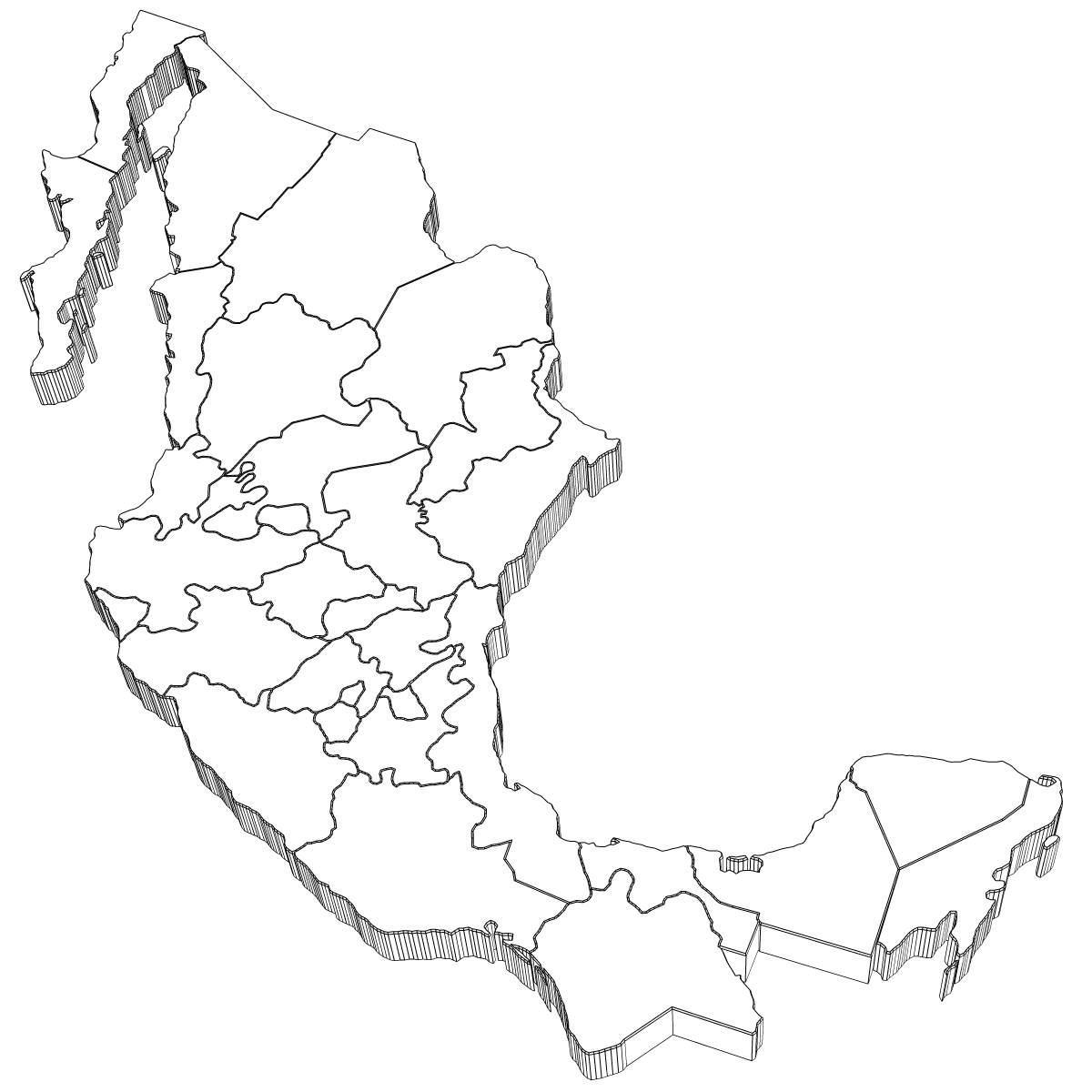 3d carte du Mexique
