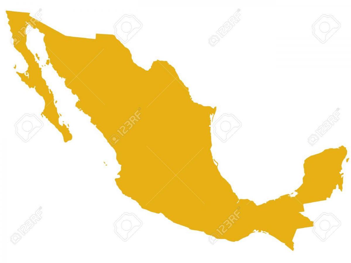carte du Mexique silhouette