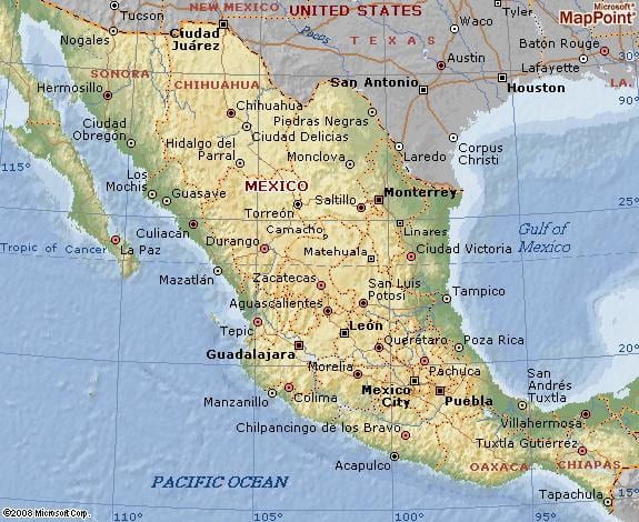 la géographie du Mexique carte