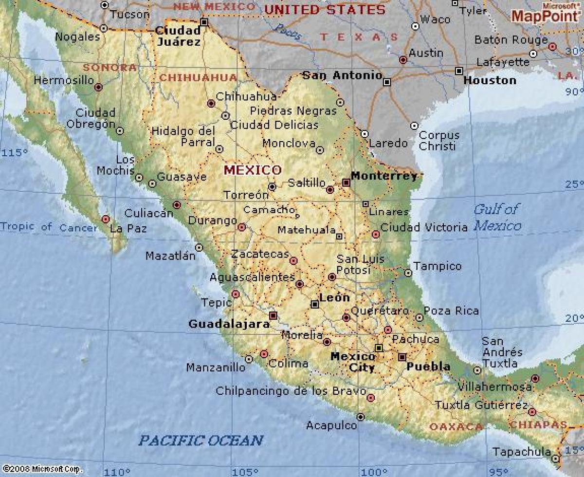 la géographie du Mexique carte