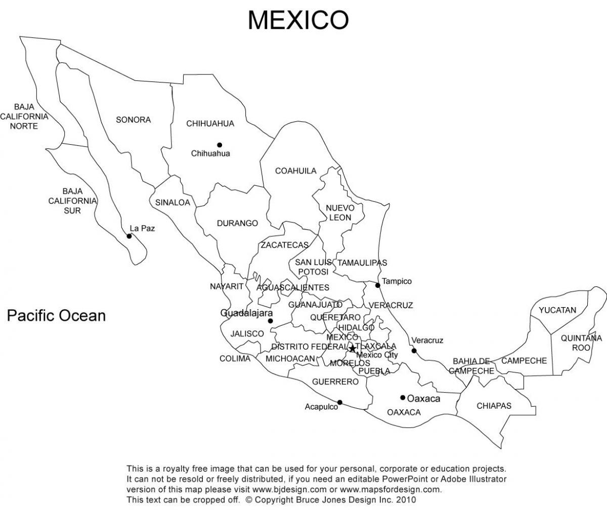 Le mexique carte imprimable