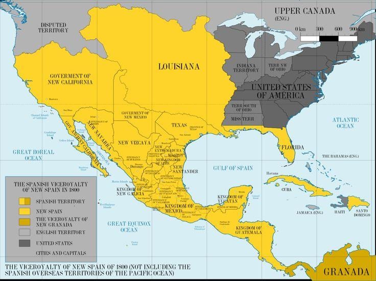 carte du Mexique 1800
