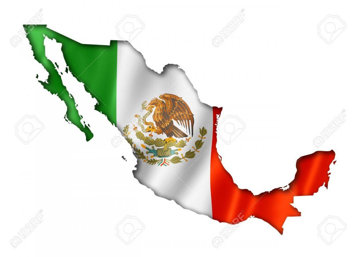 carte de drapeau Mexique
