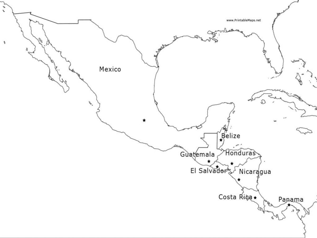carte du Mexique en amérique centrale