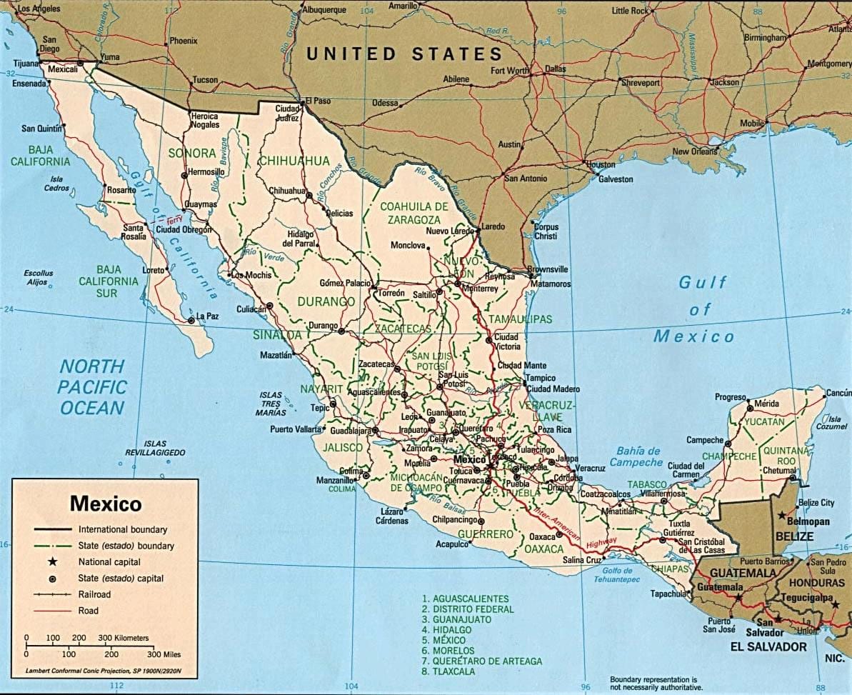 carte du Mexique villes balnéaires