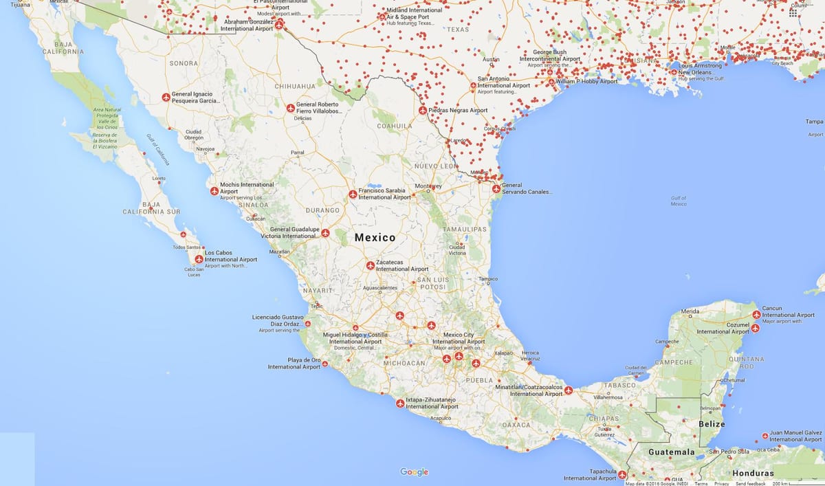 aéroports de Mexique carte