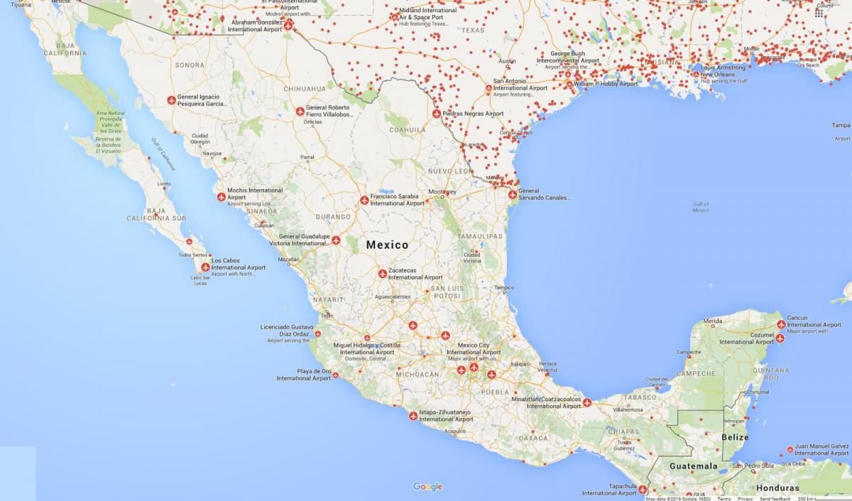 aéroports de Mexique carte
