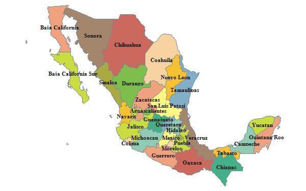 carte du Mexique provinces