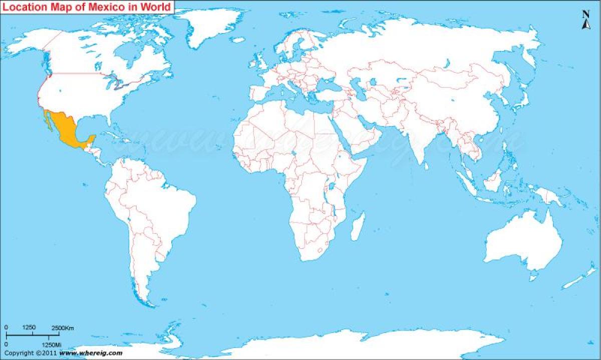 Le mexique emplacement de la carte du monde