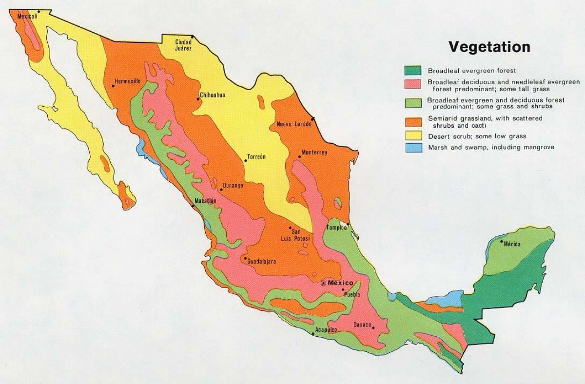 carte du Mexique ressources naturelles