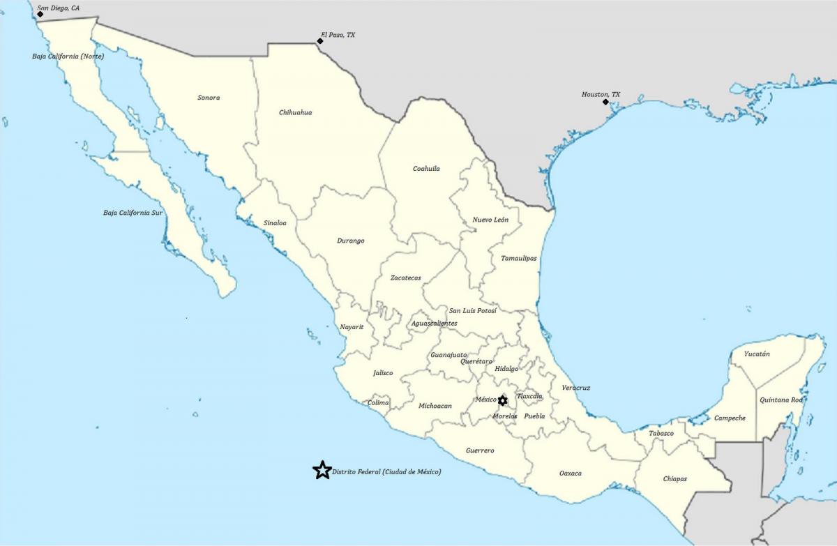 les états de Mexico carte