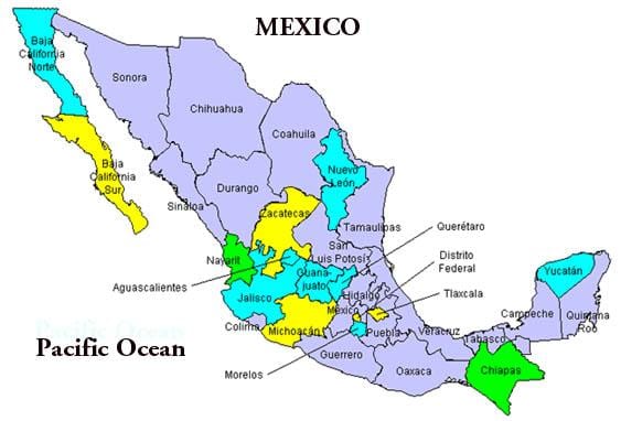 carte de la vallée de Mexico