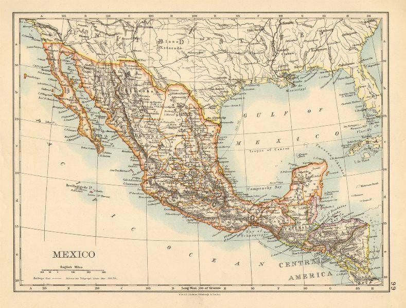 vieille carte du Mexique