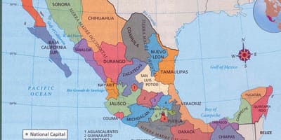 Aztec carte du Mexique