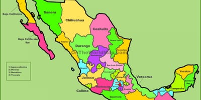 Carte d'état du Mexique