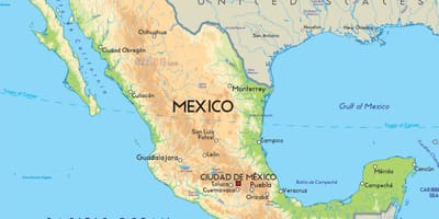 Carte du Mexique et de l'amérique