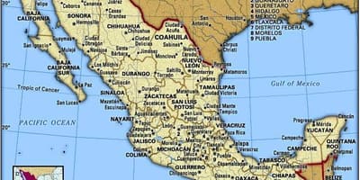 L'est du Mexique carte