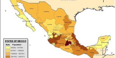 Le mexique carte de la population