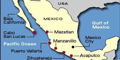 Carte de la riviera mexicaine