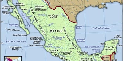Le mexique carte pour les enfants