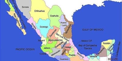Dans le sud du Mexique carte