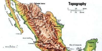 Le mexique carte topographique