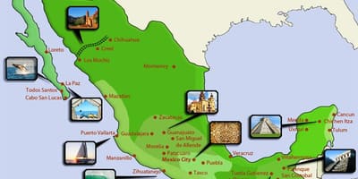 Carte touristique du Mexique