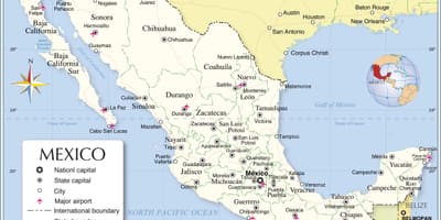 La frontière Mexique carte