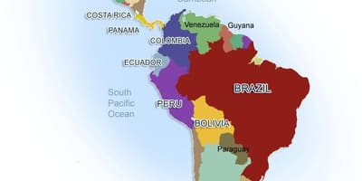 Carte du Mexique et de l'amérique du sud