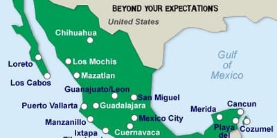 Mexicaine plages de carte