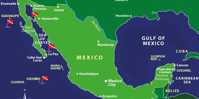 Carte du Mexique îles
