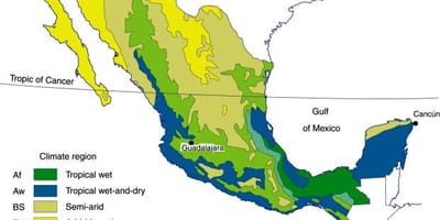 Carte climatique Mexique