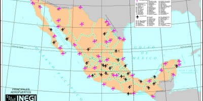 Carte des aéroports de Mexique