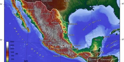 Carte d'altitude Mexique