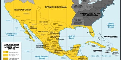 Carte du Mexique en 1800