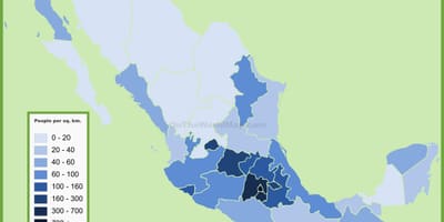La densité de la Population de la carte du Mexique