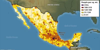 Carte de la Population du Mexique