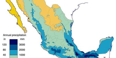 Carte du Mexique pluie