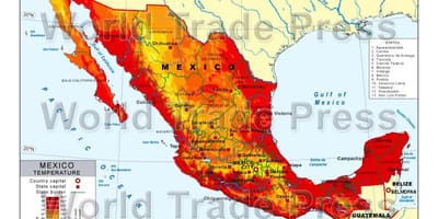 Carte de la température au Mexique