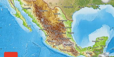 Carte en Relief du Mexique