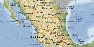 La géographie du Mexique carte