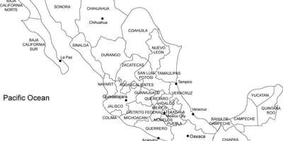 Le mexique carte imprimable